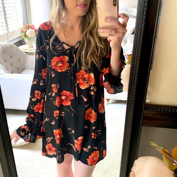 Let Them Eat Cake Dresses & Skirts - NWOT Boutique Floral Boho Poppy Long Sleeve Dress